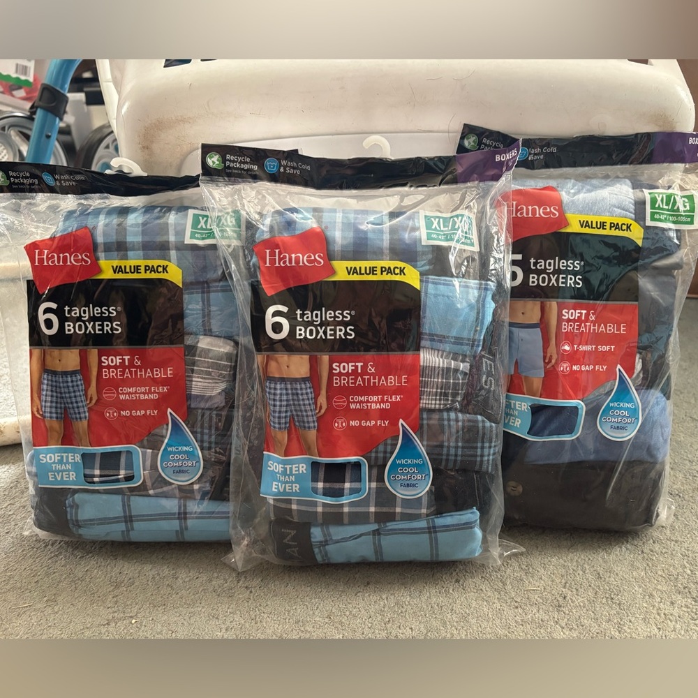 3 6pk hanes boxers